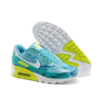Nike Air Max 90 Hyp Prm Unisex Blue Green Jogging Shoes Low Price